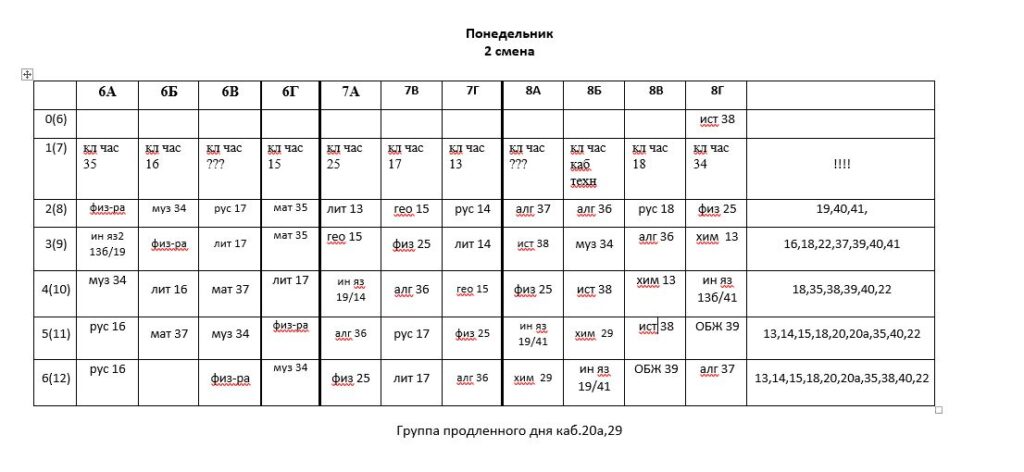 Расписание уроков — Официальный сайт МБОУ Каргасокская СОШ — интернат №1